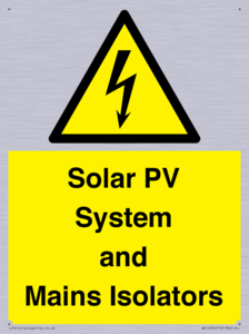 Solar PV System and Mains Isolators